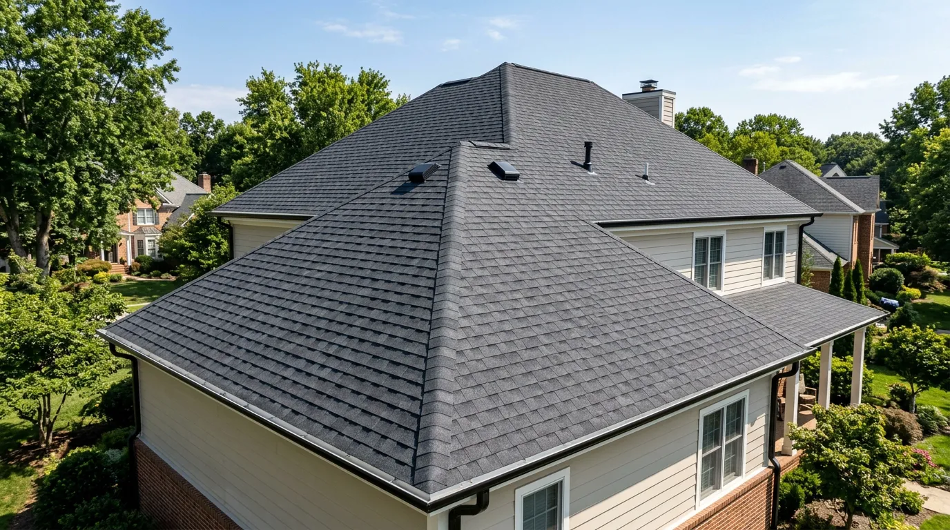 Roofing crew working on a roof installation